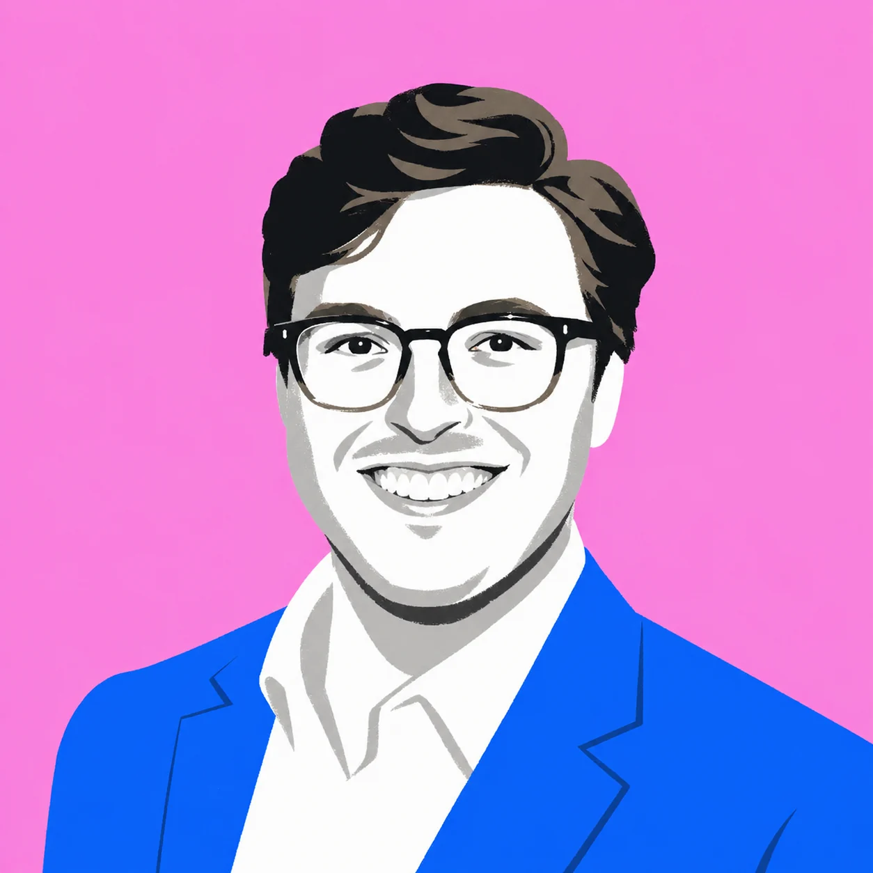 Illustrated portrait of Steve Adams