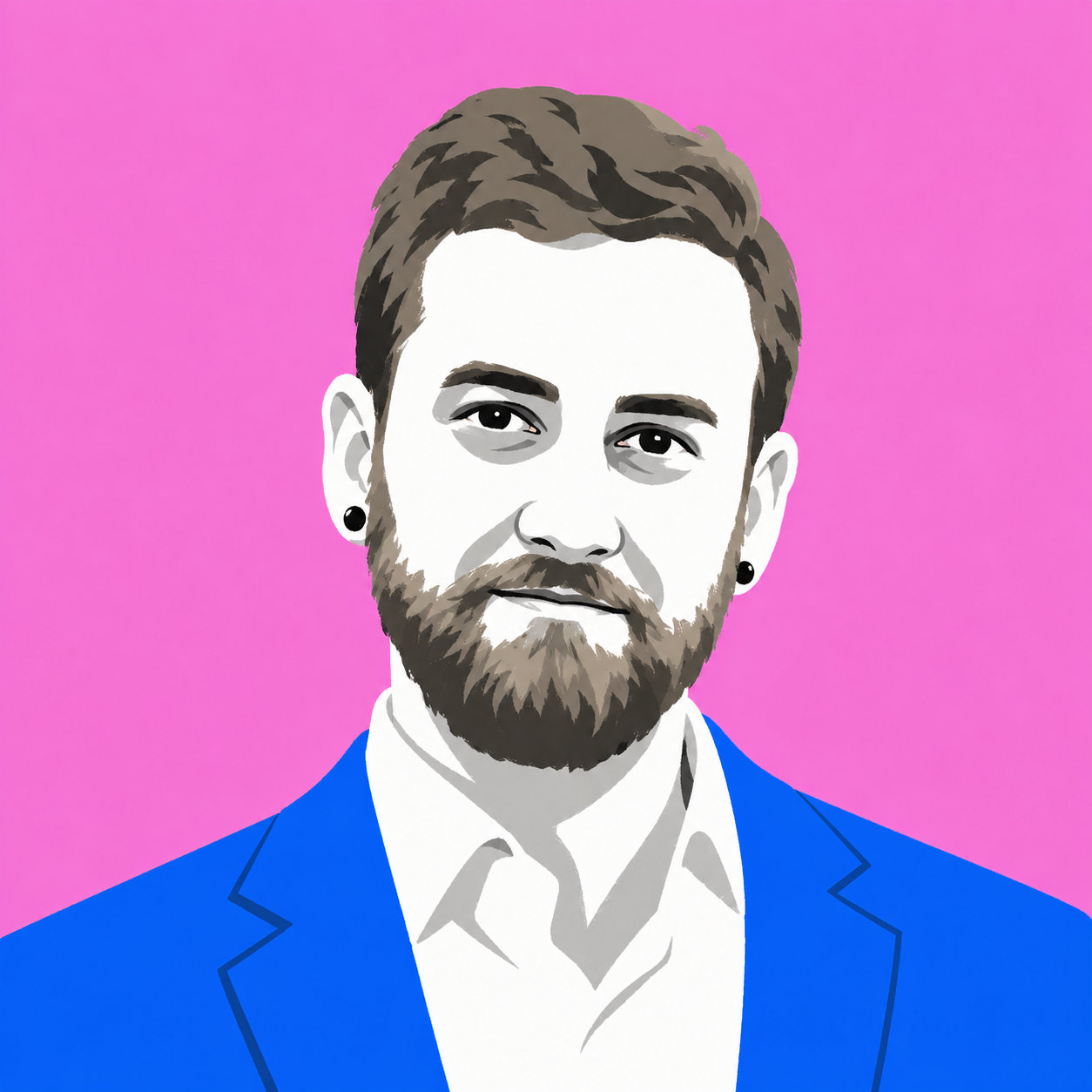 Illustrated portrait of Ed P