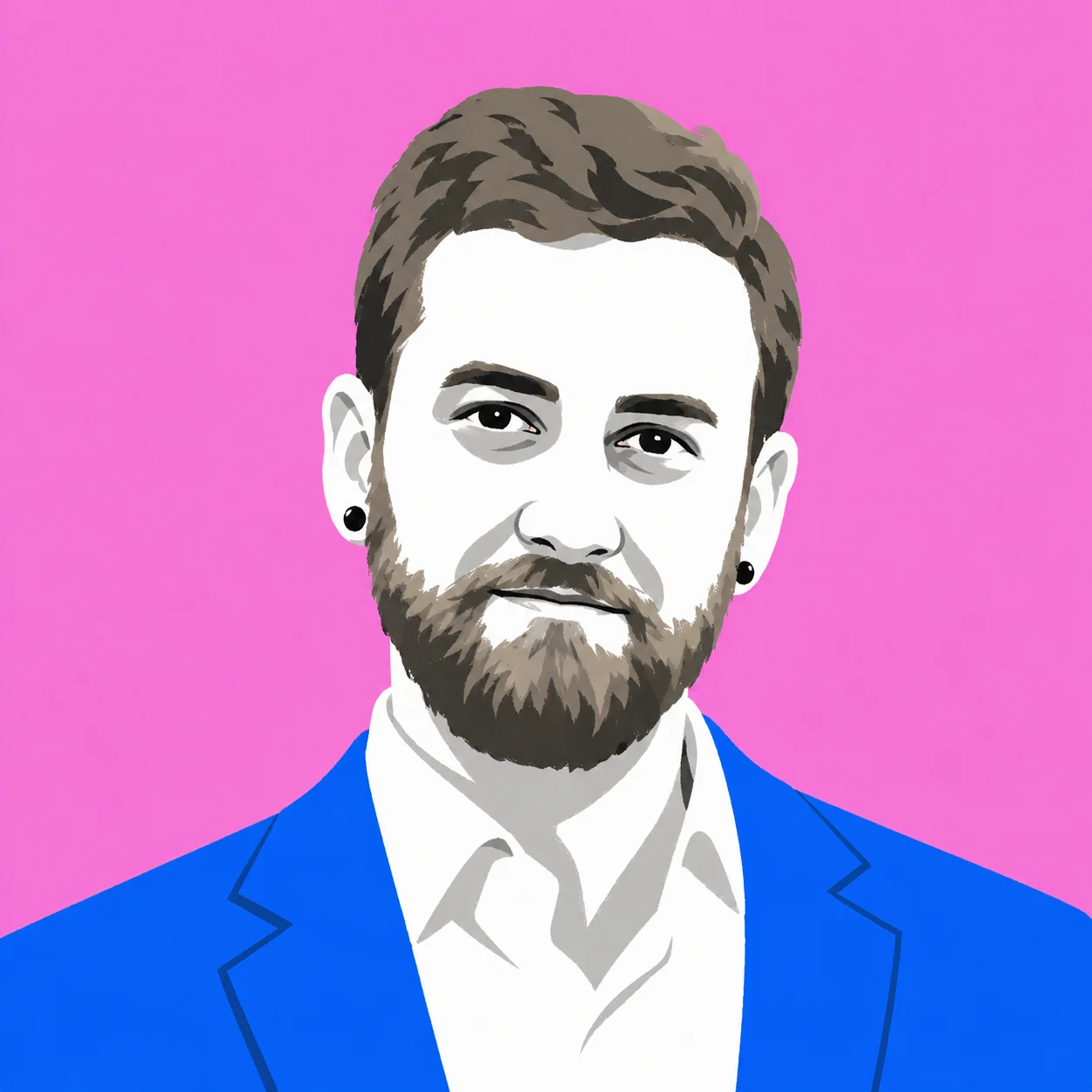 Illustrated portrait of Ed P