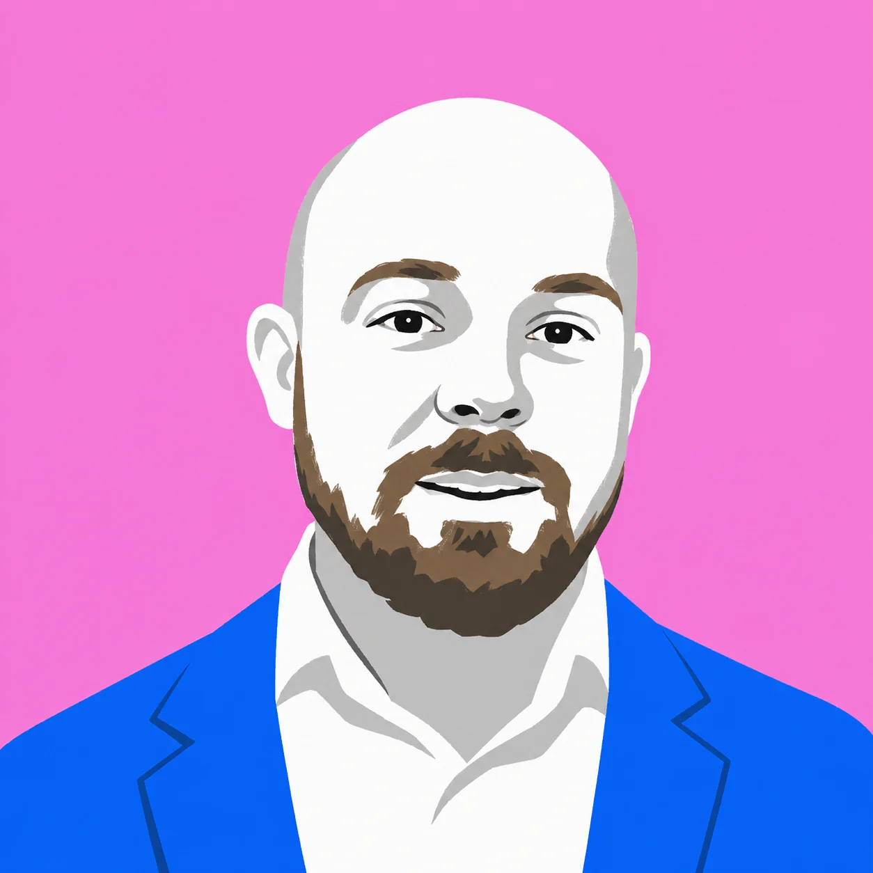 Illustrated portrait of Dan Faram