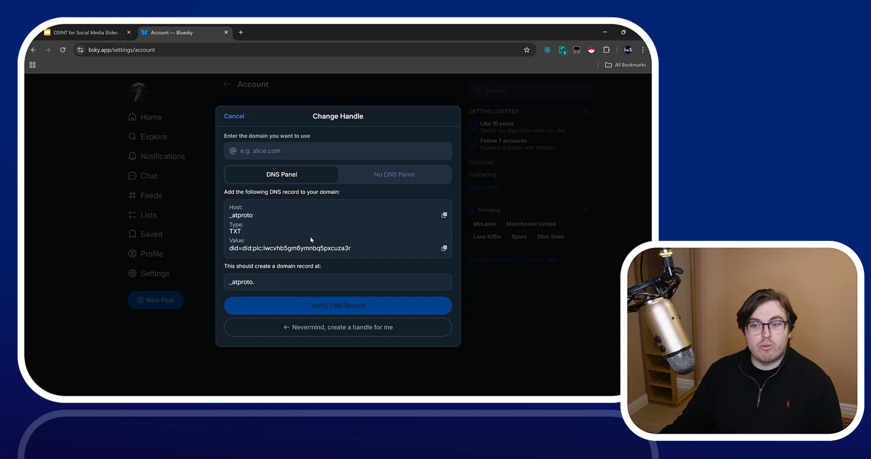 Steve Adams demonstrating an OSINT workflow during virtual training